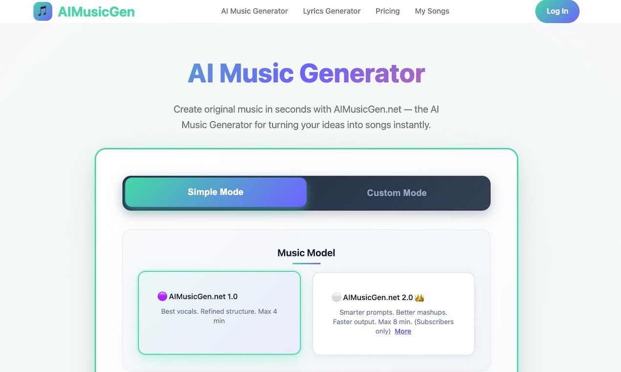 AIMusicGen.net - AI Music Generator