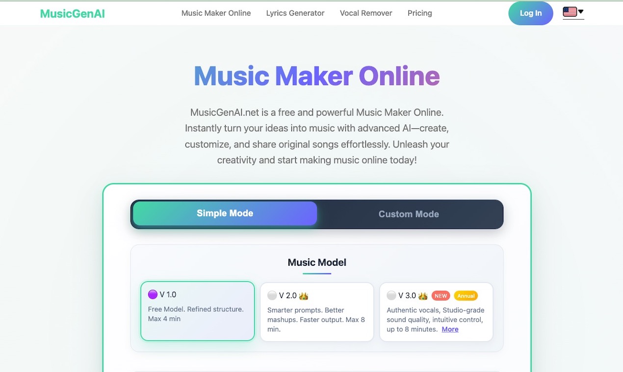 MusicGenAI - Music Maker Online
