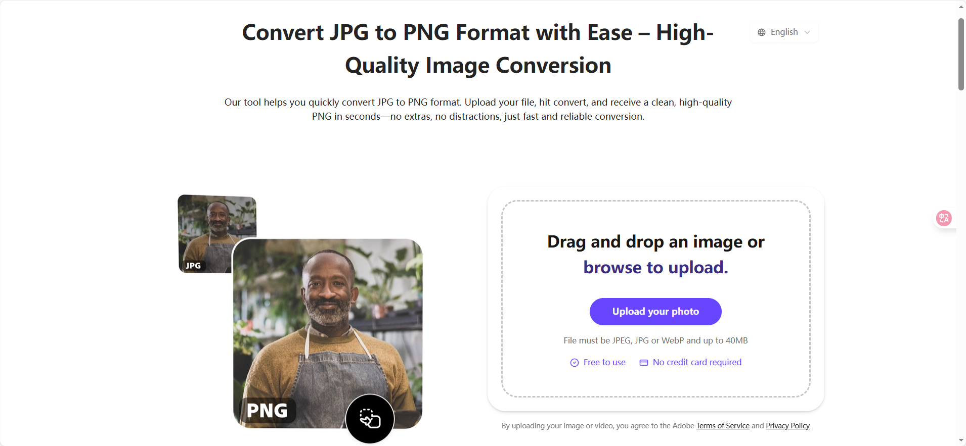 Convert JPG to PNG Format Online - Fast & High Quality