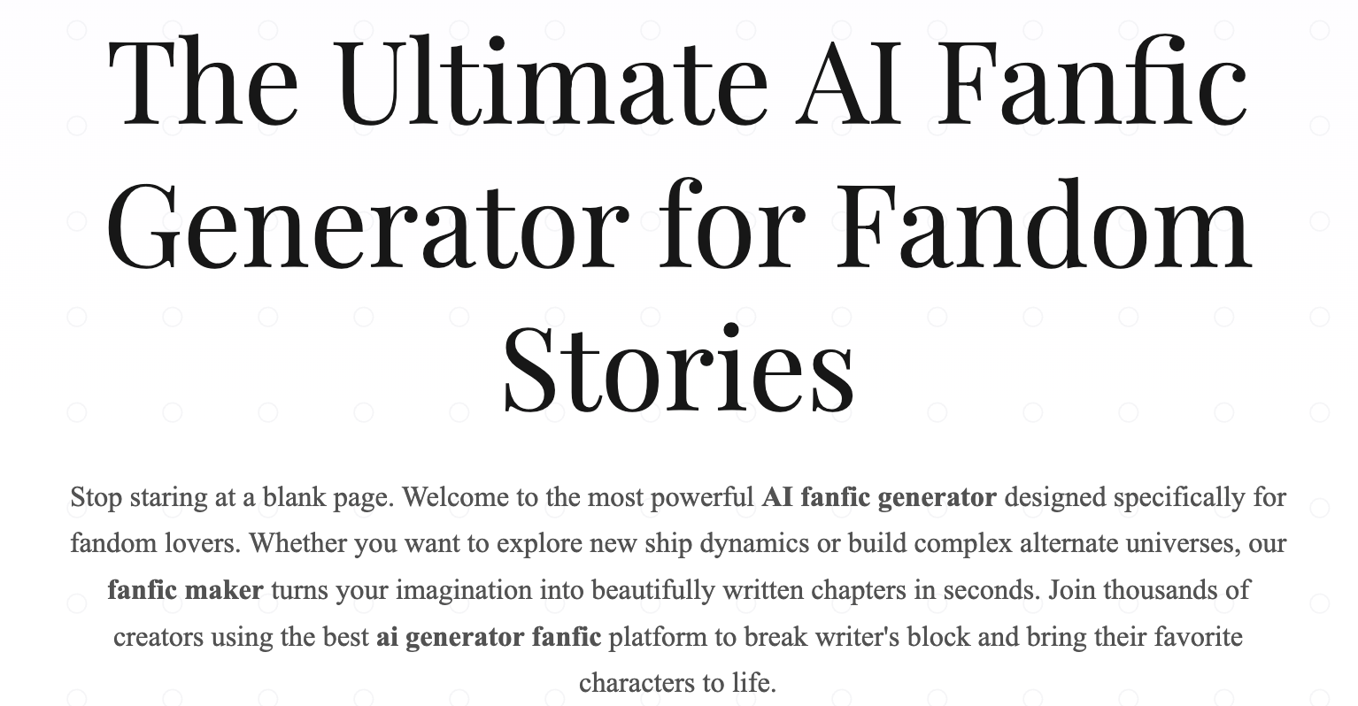 AI GENERATOR FANFIC