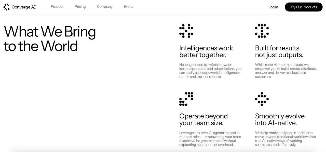 Converge AI - Free AI Agents for Coding, Design, and Business Execution